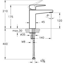 Artema A42731 Root Square Yüksek Lavabo Bataryası