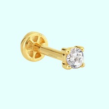 Sembol Gold Altın Tektaş Tragus Piercing 14 Ayar