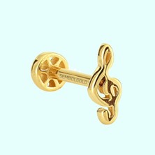 Sembol Gold Altın Sol Tragus Piercing 14 Ayar