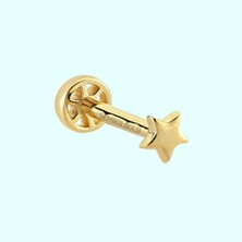 Sembol Gold Altın Yıldız Tragus Piercing 14 Ayar
