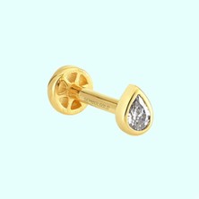 Sembol Gold Altın Damla Tragus Piercing 14 Ayar