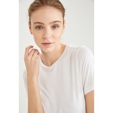 DeFacto Loose Fit Basic Kısa Kollu Viskon Tunik L0068AZ21SP