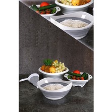 Lira 4'lü Akordiyon Katlanır Mutfak Seti - Katlanabilir Süzgeç Huni Badya Seti