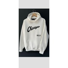 MEİLİFENG Unisex Chicago Baskılı Kapşonlu Sweatshirt %100 Pamuk