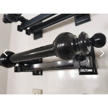 Officeofsy Çift Raylı Ahşap Rustik Perde Askısı - Rustik Borusu