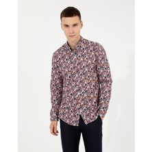 Pierre Cardin Erkek Turuncu Slim Fit Uzun Kollu Gömlek 50255672-VR051