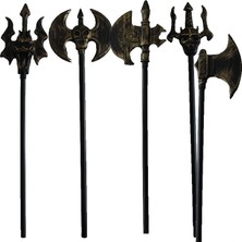 Pandoli  Yetişkin Çocuk Uyumlu Eskitme Altın Renk Plastik Halloween Figürlü Savaş Aletleri 5 Adet