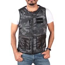 Tom Free Denim Giyim Erkek Kamuflaj Spor Yelek