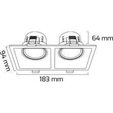 Ledhouse 2x8 W Ikili Kare Smd LED Sıva Altı Spot Lamba Tavan Armatür ( Gold Kasa - 6500K Beyaz Işık )