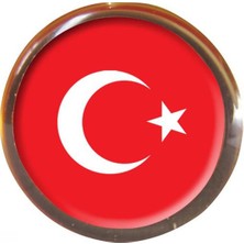 Vatan VT601 Türk Bayraklı Yuvarlak Rozet  Tekli