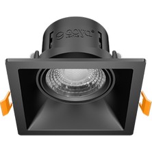 Ledhouse 8 W Kare Smd LED Sıva Altı Spot Lamba Tavan Armatür ( Siyah Kasa - 6500K Beyaz Işık )