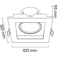 Ledhouse 8 W Kare Smd LED Sıva Altı Spot Lamba Tavan Armatür ( Rose Kasa - 6500K Beyaz Işık )