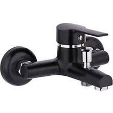 Elmina Armatür Siyah Krom Banyo Bataryası Çift Su Girişli Paslnamaz Birinci Sınıf Kaplama