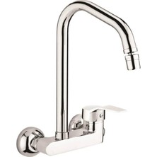 Elmina Armatür Duvardan Oynar Uçlu Mutfak Bataryası Çeşmesi Musluğu