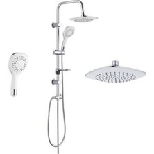 Elmina Armatür Fonksiyonlu Beyaz Krom Robot Duş Seti