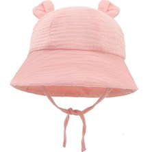 Tiveez Store Bahar Sonbahar Düz Renk Yumuşak Bebek Kova Şapka Pamuk Balıkçı Şapka Çocuk Yaz Toddler Erkek Kız Panama Güneş Kap(Yurt Dışından)