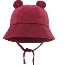 Tiveez Store Bahar Sonbahar Düz Renk Yumuşak Bebek Kova Şapka Pamuk Balıkçı Şapka Çocuk Yaz Toddler Erkek Kız Panama Güneş Kap(Yurt Dışından)