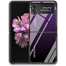 Qichengda Samsung Galaxy Z Flip 4 Düz Renk Degrade Temperli Cam Koruma Cep Telefonu Kılıfı Kapağı (Yurt Dışından)