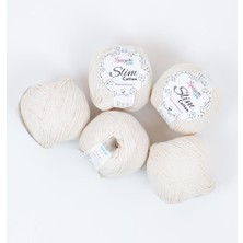 Spagetti Yarn Slim Cotton Plus Şeker Beyaz 5'li Set