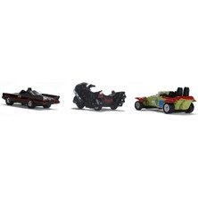 Batman 3'lü Paket B Nano Arabalar, Araç, 4 Cm, 1:65 Ölçekli