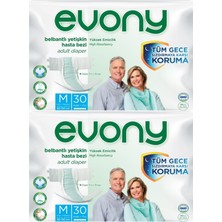 EVONY Hasta Bezi Yetişkin Bel Bantlı Tekstil Yüzey M-Orta Boy 60 Adet