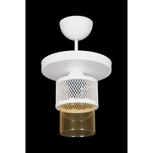 Fer Avize  Fantastik Modern Tasarım Plafonyer Beyaz Renk Bal Camlı Tekli Avize