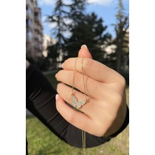 Hestia Silver Taşlı Kelebek 925 Ayar Gümüş Kolye