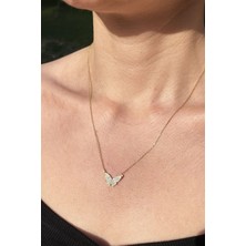 Hestia Silver Taşlı Kelebek 925 Ayar Gümüş Kolye