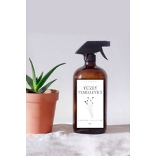 Lalezen Çiçekli Yüzey Temizleyici Etiketli Amber 500 ml Cam Şişe