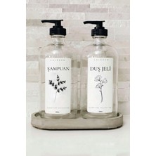 Lalezen Standlı Şampuan ve Duşjeli Etiketli Şeffaf Plastik 500 ml Şişe