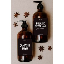 Lalezen Bulaşık Deterjanı Çamaşır Suyu Siyah Etiketli Amber Cam Şişe 500 ml