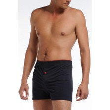 Yeni Çift Kaplan 805 Erkek Penye %100 Pamuk Rahat Kesim Düğmeli Boxer