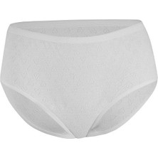 GOLDOREMİ Yıldız 3590 Beyaz Kalpli Yüksek Bel Kadın Bato Külot