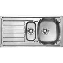 Ukinox Hypnos 100 I2LL.GT Dekorlu Sol Tezgah Üstü S-805 Sifonlu Eviye