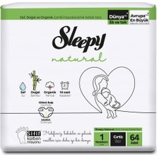 Sleepy Natural Bebek Bezi Yeni 2’li Jumbo 1 Beden 2-5 kg 64 Adet