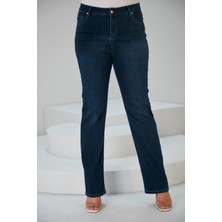 Rmg Ispanyol Paça Büyük Beden Lacivert Kot Pantolon