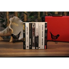 Hobi Demir Sanat Siyah Kuş Desenli Model Kitap Desteği 2'li