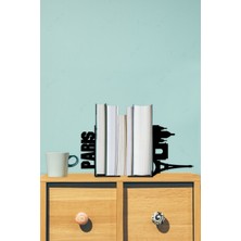 Hobi Demir Sanat Metal Kitap Tutucu Paris Figürlü Kitap Desteği, Dekoratif Kitaplık