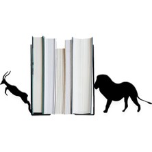 Hobi Demir Sanat Metal Kitap Tutucu Ceylan Aslan Figürlü Kitap Desteği, Dekoratif Kitaplık