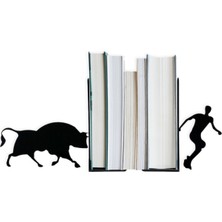 Hobi Demir Sanat Metal Kitap Tutucu Boğa Figürlü Kitap Desteği, Dekoratif Kitaplık