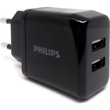 Philips Akım Korumalı Ikili Şarj Adaptörü 12W 2.4A DLP3302NB/51