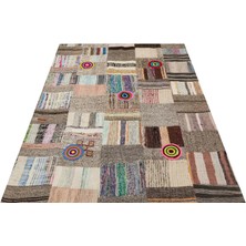 Sempati Halı Özel Patchwork Eskitme El Dokuma Halı  141 x 197 cm 6110