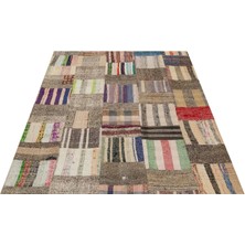 Sempati Halı Eşsiz 100% Yün El Dokuma Patchwork Halı  146 x 182 cm 6114