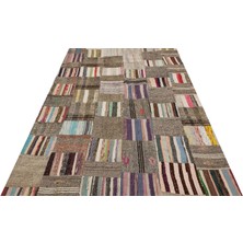 Sempati Halı Özel Patchwork El Dokuma Eskitme Halı 170 x 228 cm 6123