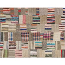Sempati Halı Özel Patchwork Eskitme El Dokuma Halı  167 x 215 cm 6133