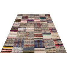 Sempati Halı Klasik Modern Patchwork Eskitme El Dokuma Halı  170 x 230 cm 6138