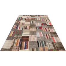 Sempati Halı Gerçek El Dokuma Eskitme Patchwork Halı  198 x 241 cm 6151