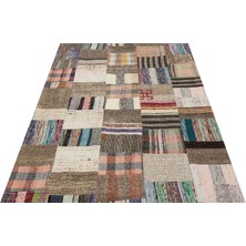 Sempati Halı Klasik Modern Patchwork Eskitme El Dokuma Halı  141 x 197 cm 6162