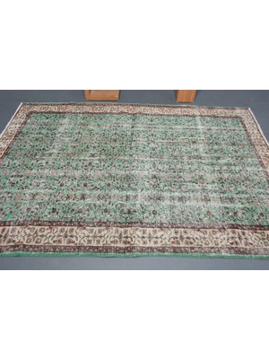 Kayra Export Eskitme Halı, Türk Halısı, Halı, 174 x 260  cm  Yeşil Halı, El Yapımı Büyük Halı, Salon Halı,  10981