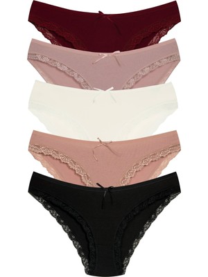 New Lilla 1901 Kaşkorse Dantel Paça Bikini Külot Paketi